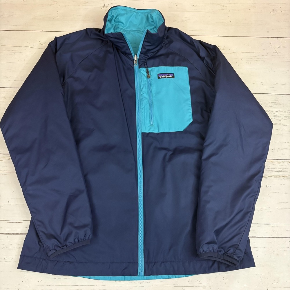 Patagonia 3 In 1 Snowbelle Reversible Jacket Womens Medium Blue Puffer Full Zip